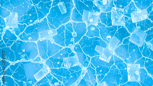 blue ice cubes background