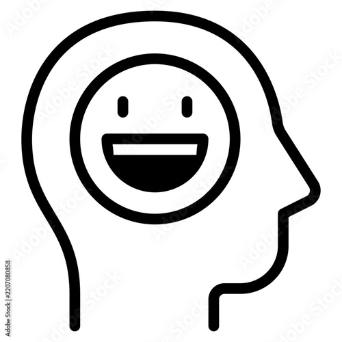 Vector illustration of a smiling emoji face with open mouth, in flat style, on a white background. Suitable for digital communication, social media, and emoticon design.