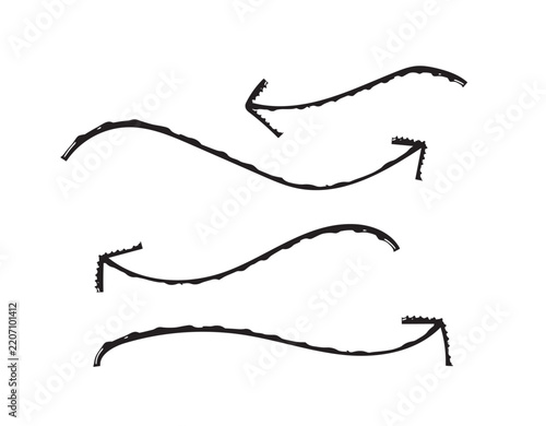 Hand Drawn Arrows Editable Vector Set, Rough Sketch Doodle Directional Arrows Collection For Presentation, Infographic, Business And Graphic Design