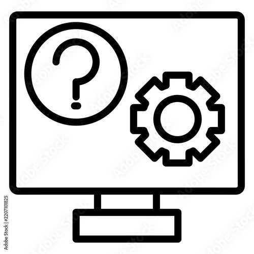 Computer Help Icons Set – Technical Assistance Vector Symbols
