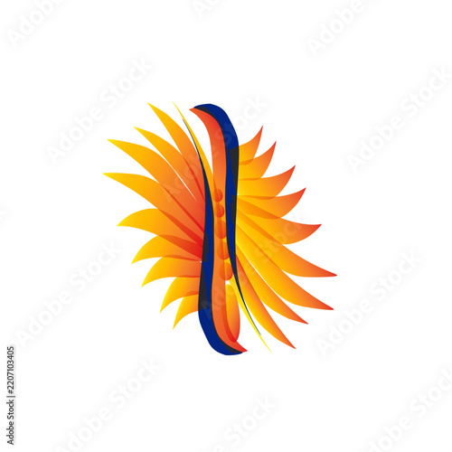 Colorful abstract flame vector logo design