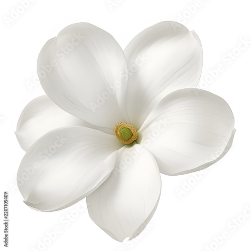 Elegant Magnolia Flower Isolated on Transparent Background