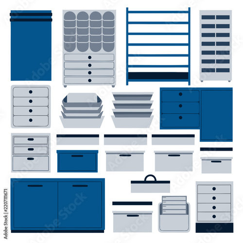 Modern Office Storage Solutions Vector Graphic