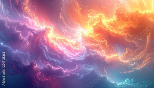 Vibrant cosmic nebula swirls in ethereal colors, illustrating the vastness of space and celestial wonders.