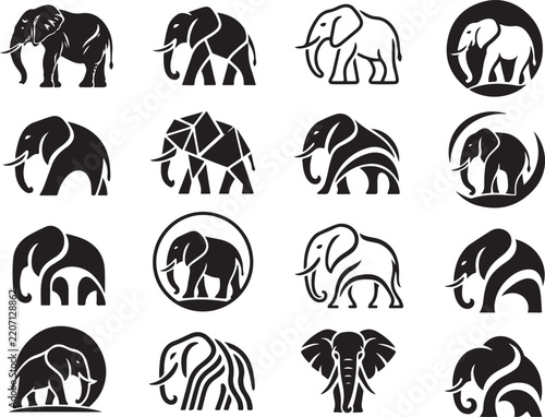 Minimal Elephant Logo Collection – Wildlife Emblem, Mascot and Nature Branding Icons