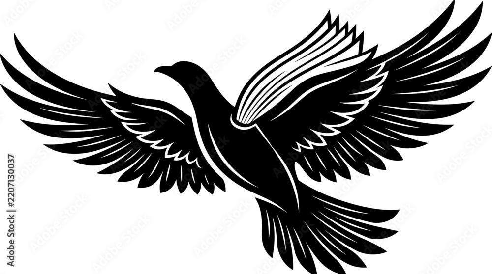 Obraz premium Book silhouette transforming into a flying bird, creative education concept, black vector graphic isolated on white background