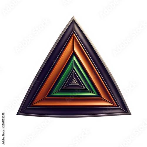 Colorful layered geometric triangle with nested shapes