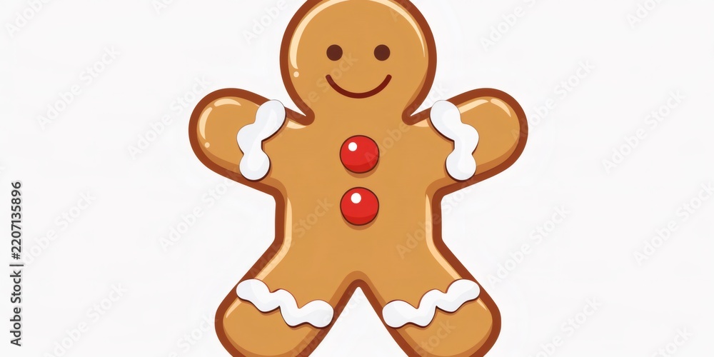 Obraz premium Gingerbread man cookie holiday sweet cartoon character