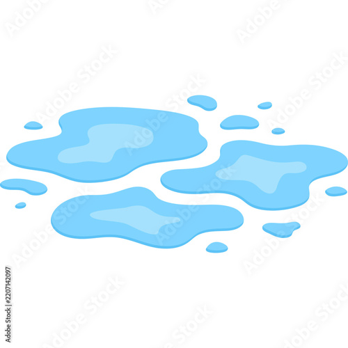 puddle cartoon flat hand drawn illustration