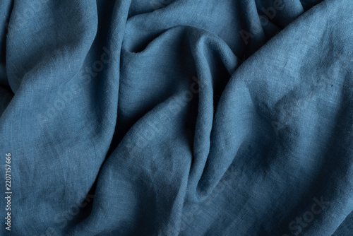Obraz na płótnie Blue Linen Fabric Texture Background