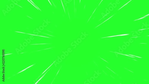 Anime Speed Lines Effect on Green Screen Background Loop   