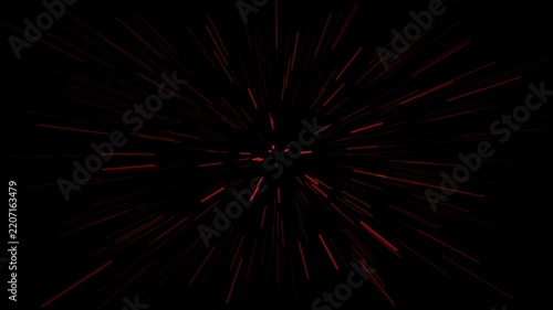 Abstract Red Laser Light Speed Hyperspace Tunnel Motion Graphics