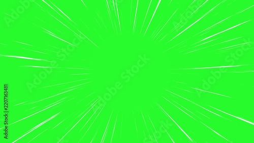 Anime Speed Lines Animation on Green Screen Background   