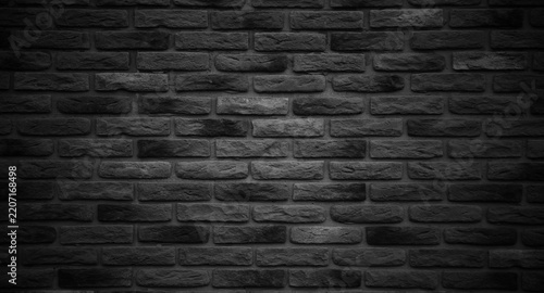 Black brick wall background or texture	