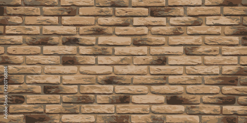 Texture of a vector illustration of a beige brick wall