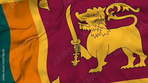 Sri-Lanka flag animation seamless loop. high resolution flag 4k