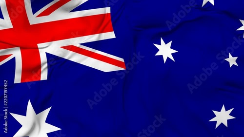 Australia flag animation seamless loop. high resolution flag 4k