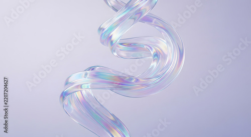 Abstract iridescent swirl of glowing light against a soft purple backdrop with iridescent abstract ethereal background colorful artistic
