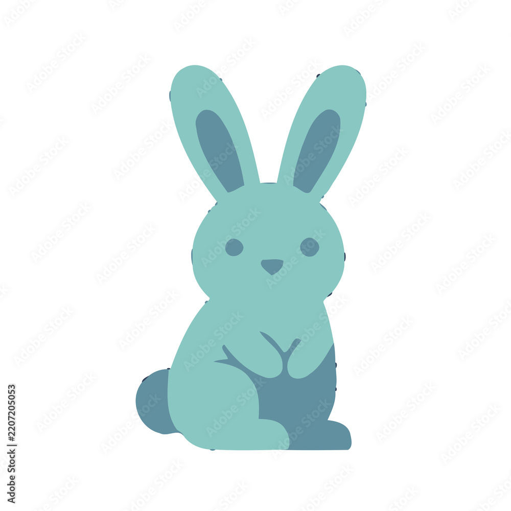 Fototapeta premium Stylized Blue Rabbit Illustration