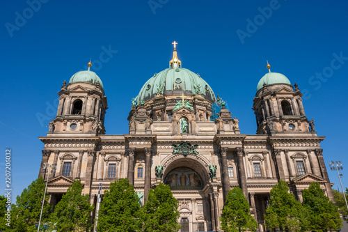 Berlin Cathedral  of Berliner Dom with its iconic green copper domes and ornate Baroque Revival architecture
