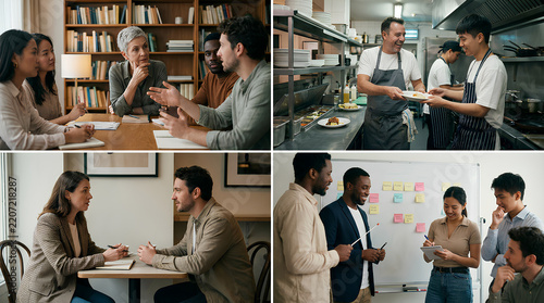 Authentic leader listening intently to a colleague without posing in a natural candid workplace moment