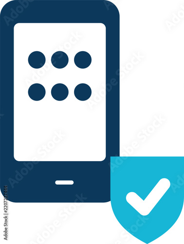 two factor authentication phone and verified shield icon