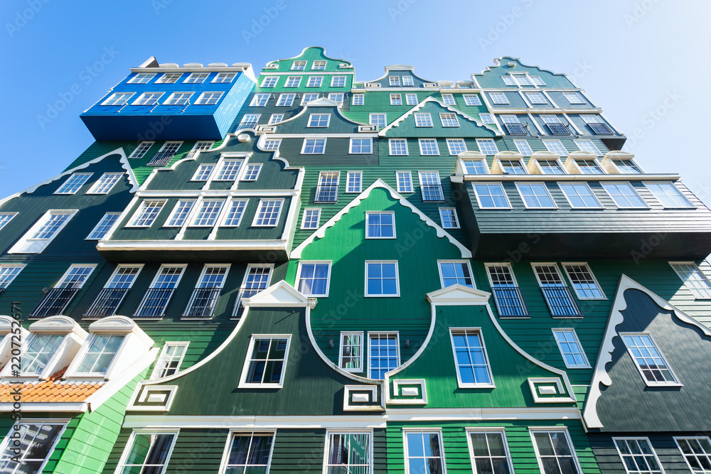 Fototapeta premium Inntel Hotels building in Zaandam city, Netherlands