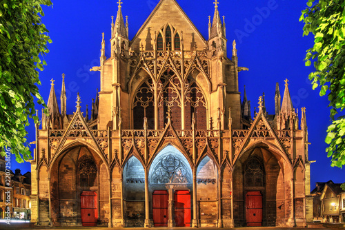 Basilica Saint Urbain de Troyes at night, France