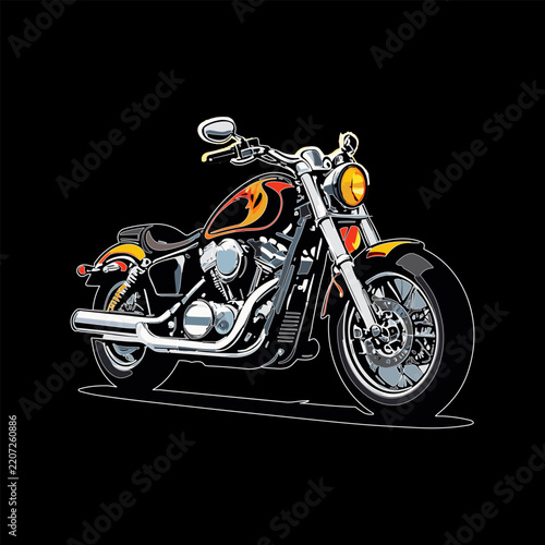icon vektor harley davidson, black background, icon logo vektor