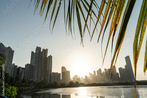 Panama skyline at sunrise