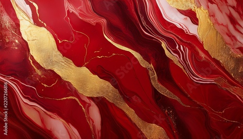 abstract red marble with gold texture