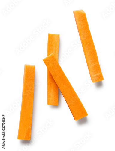 carrot sticks isolated on white background