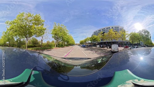 Car Roof Mounted Camera Unique and Ultra Wide Angle Footage of British Road Travel and Traffic. During Travel Car Was Passing Through Most of Cities Streets, Landscapes and Highways of England, UK