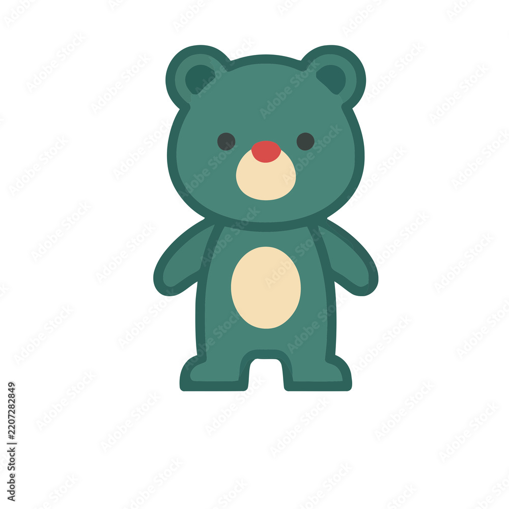 Fototapeta premium Cartoon Green Bear Illustration