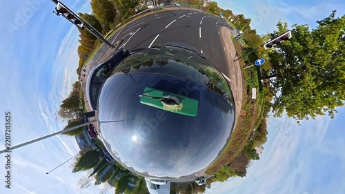 Car Roof Mounted Camera Unique and Ultra Wide Angle Footage of British Road Travel and Traffic. During Travel Car Was Passing Through Most of Cities Streets, Landscapes and Highways of England, UK