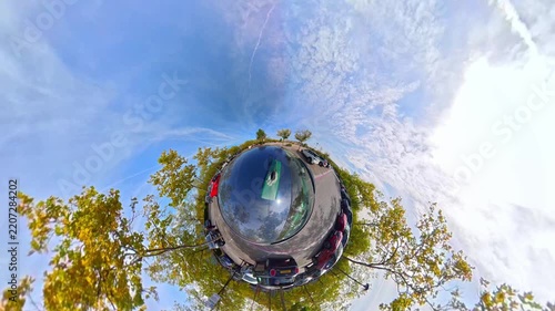 Car Roof Mounted Camera Unique and Ultra Wide Angle Footage of British Road Travel and Traffic. During Travel Car Was Passing Through Most of Cities Streets, Landscapes and Highways of England, UK