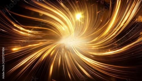 golden light streaks swirl creating a dazzling background for a luxurious concept