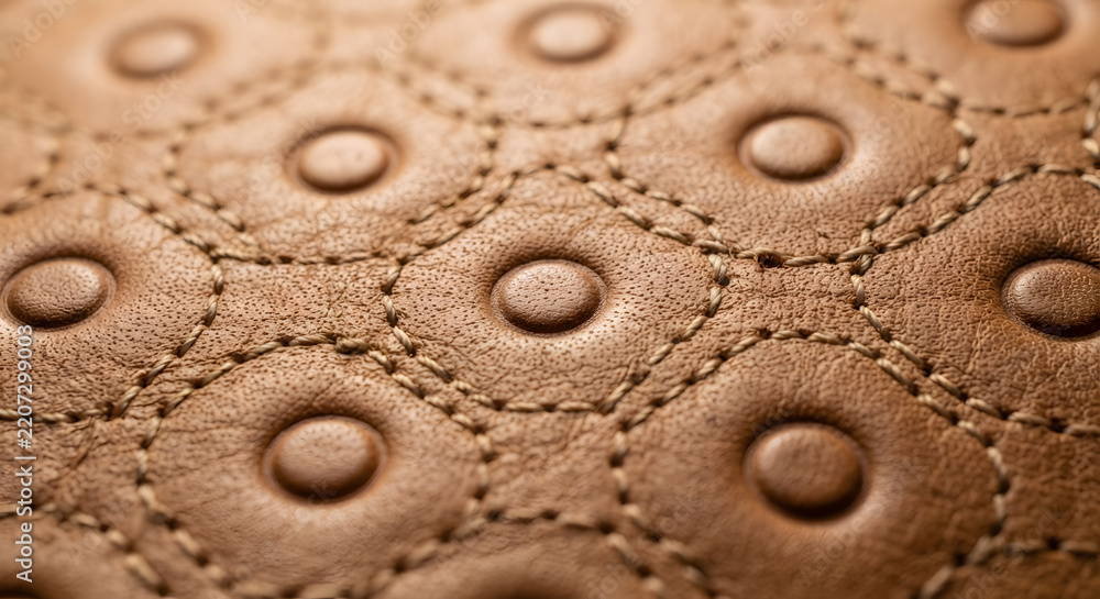 Obraz premium Brown quilted leather texture