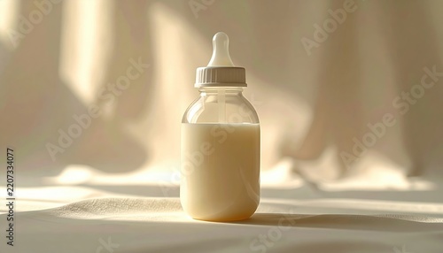 baby bottle simple catalog product photo, subtle soft lighting