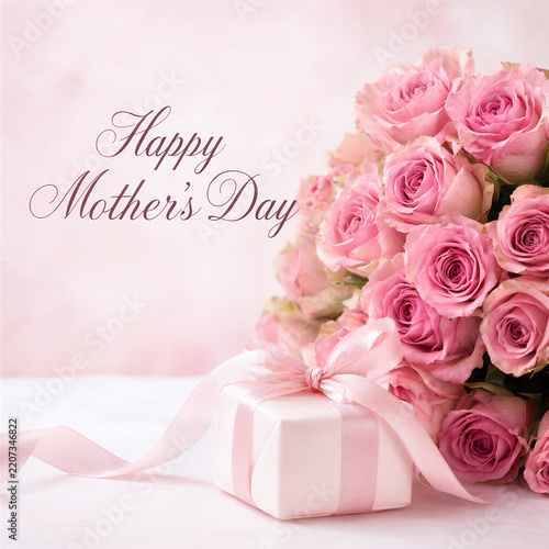 Elegant Mothers Day rose bouquet greeting