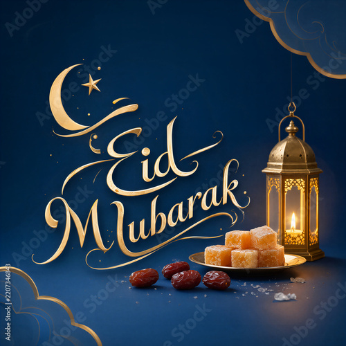 Elegant Eid Mubarak Greeting Card Design