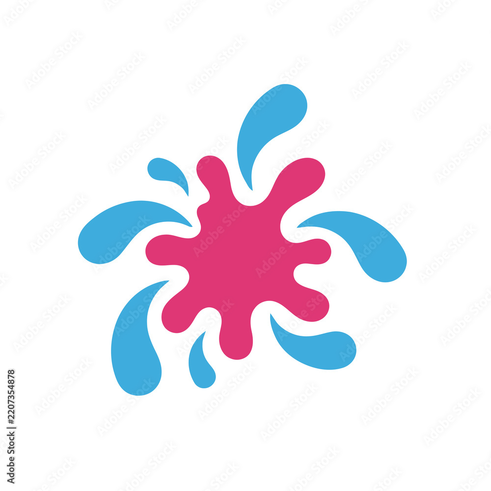 Fototapeta premium Pink and blue liquid splashes isolated on transparent background