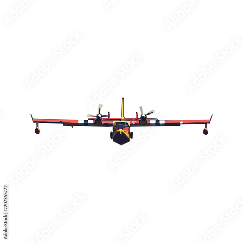 Airplane Firefighting illustration design template