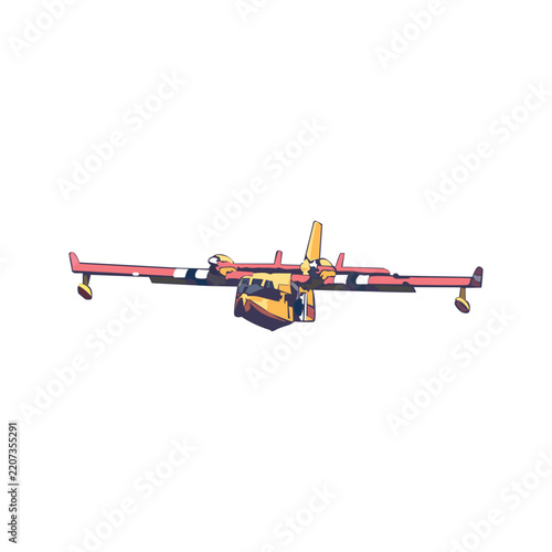 Airplane Firefighting illustration design template