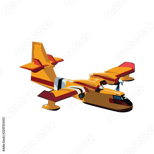 Airplane Firefighting illustration design template