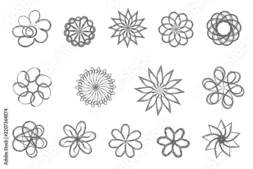 Diverse Abstract Geometric Floral Patterns Vector Collection Clean Design Elements