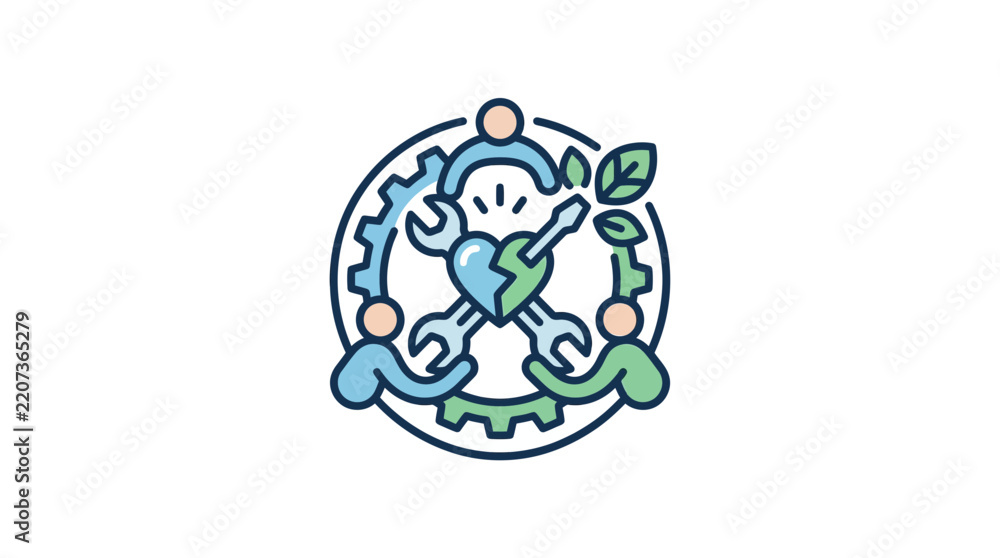 Fototapeta premium Community Collaboration for Mental Health Support and Emotional Healing Icon
