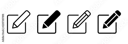 Edit icon set vector. edit document sign and symbol. edit text icon. pencil. sign up
