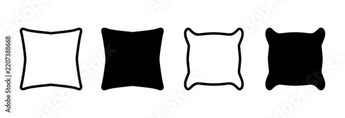 Pillow icon set vector. Pillow sign and symbol. Comfortable fluffy pillow