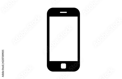 black smartphone isolated on white background